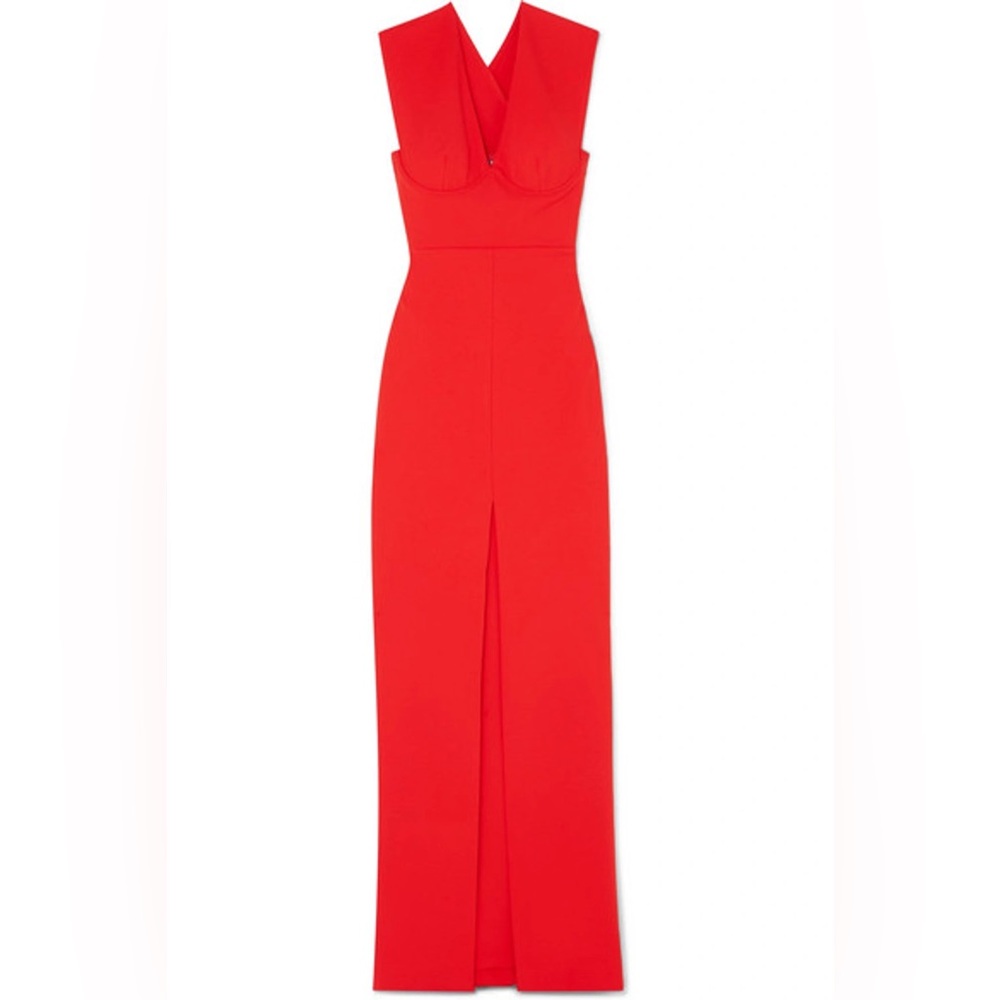 Solace London Red Maxi Dress with Front Slit size 2 - Picture 4 of 10